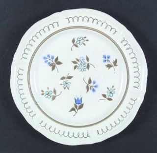 Mikasa Capria Dinner Plate, Fine China Dinnerware   Terrastone,Blue Flowers,Gree