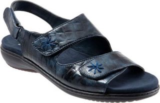Womens Trotters Tyra   Navy Croc Patent Casual Shoes