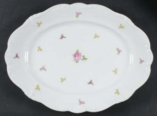 Johann Haviland Rosebud 14 Oval Serving Platter, Fine China Dinnerware   Pompad