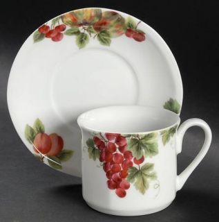 Royal Doulton Vintage Grape  Flat Cup & Saucer Set, Fine China Dinnerware   Grap