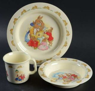 Royal Doulton Bunnykins (Albion Shape) 3pc Baby Set Melamine (Bowl,Plate,Mug), F