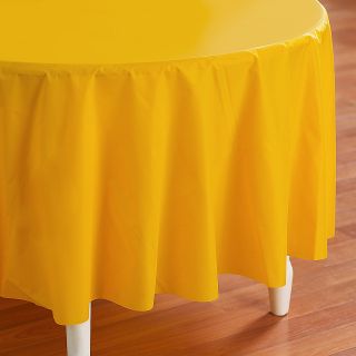 School Bus Yellow (Yellow) Round Plastic Tablecover