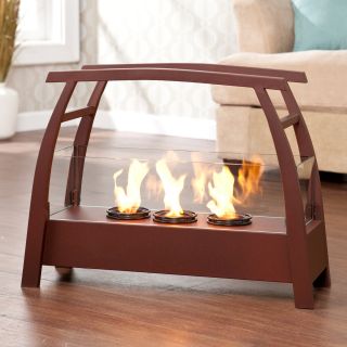 Upton Home Rustic Red Portable Indoor/ Outdoor Gel Fuel Fireplace (Red rustFinish Powder coatedFuel requiredType of fuel FireGlo gel fuelHolds 3 (three) cans of FireGlo gel fuel   sold separatelyEmits no smoke, odor or ashProvides up to 9000 BTUs of hea