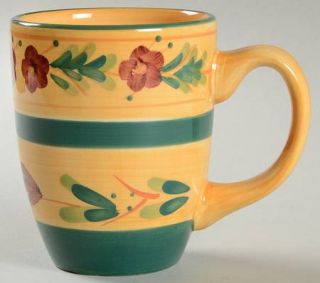 Tabletops Unlimited Bouquet Mug, Fine China Dinnerware   Red Flowers On Yellow,G