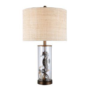 Dimond Lighting DMD D1980 Largo Table Lamp with Natural Linen Shade & Off   Whte