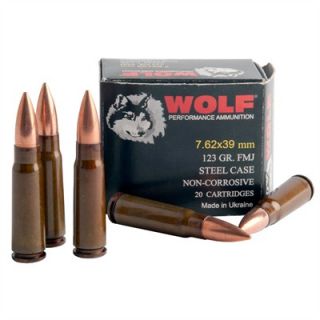 Wolf Rifle Ammunition   Wolf Ammo 7.62x39 123gr Fmj 20 Rounds