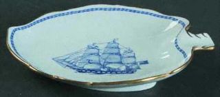 Spode Trade Winds Blue 7 Leaf Dish, Fine China Dinnerware   Blue Bands And Ship