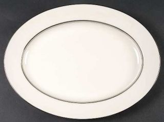 Carico Reflections 13 Oval Serving Platter, Fine China Dinnerware   Platinum Ba