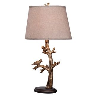 Greatwood Perched Birds Bronze Finish Artistic Sculpture Table Lamp