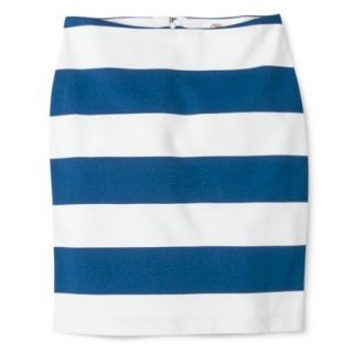 Merona Womens Ponte Skirt   Blue/Sour Cream   2