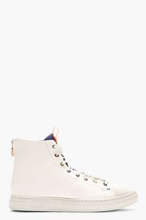 Paul Smith Jeans Light Grey Leather High_top Sneakers