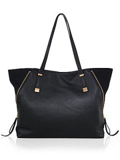 Joie Edie Leather Tote Bag   Black