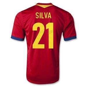 adidas Spain 2013 SILVA Home Soccer Jersey
