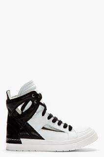 Ca By Cinzia Araia White And Black Santiago Cut Out Sneakers