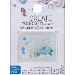 Jolees Jewels 4mm Sea Breeze Mix Bicone Beads (pack Of 30)