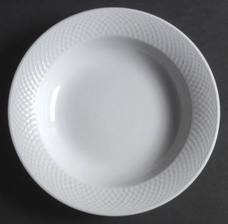 Nikko Orbit 8 Soup/Pasta Bowl, Fine China Dinnerware   All White, Embossed Cris