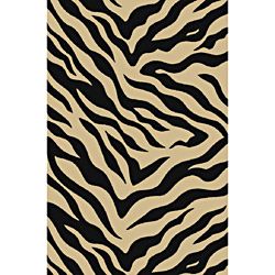 Animal Prints Zebra Black Non skid Area Rug (2 X 33)