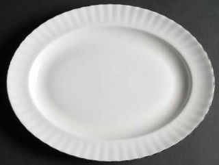 Royal Albert Chantilly Platinum 13 Oval Serving Platter, Fine China Dinnerware