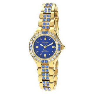 Armitron Womens Sapphire Colored Swarovski Crystal Accented Watch   Gold