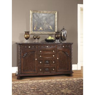 Signature Design By Ashley North Shore Dining Room Server In Dark Brown Finish
