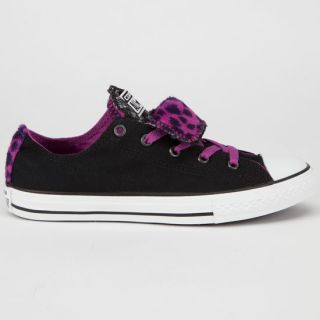 Chuck Taylor All Double Tongue Girls Shoes Black In Sizes 2, 3, 4, 1 F
