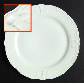 Tirschenreuth Fortuna White Dinner Plate, Fine China Dinnerware   All White,Embo