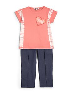 DKNY Infants Two Piece Tulip Top & Leggings Set   Pink