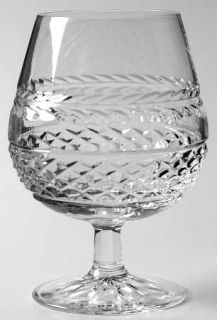 Galway Leah (Newer) Brandy Glass   Newer, Cut Laurel & Criss Cross