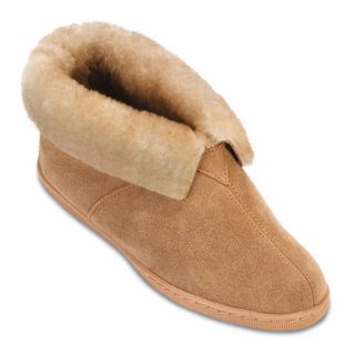 Minnetonka Womens Sheepskin Ankle Boot Slippers Golden Tan   3451 TAN 10, 10