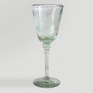 Novica Crystal Flowers Etched Wine Glasses, Set of 4   World Market