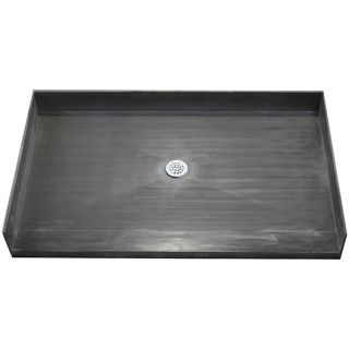 Tile Ready Shower Pan 42 X 60 Center Barrier Free Pvc Drain (BlackMaterials Molded Polyurethane with ribs underneath for extra strengthNumber of pieces One (1)Dimensions 42 inches long x 60 inches wide x 7 inches deepNo assembly required )