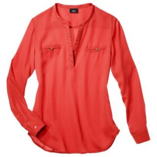 Mossimo Womens Popover Blouse   Red Coral XL(15 17)