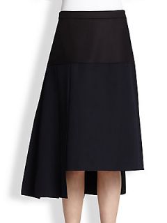 Marni Asymmetrical Wool Skirt   Blue Black