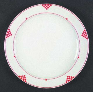 Studio Nova Herald Square Red Dinner Plate, Fine China Dinnerware   Red/White Ch