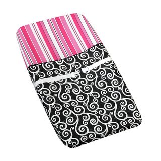 Sweet Jojo Designs Madison Girls Changing Pad Cover (100 percent cotton fabricsColor/Pattern Pink and Black MadisonGender Girl)