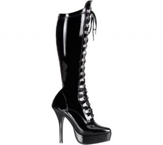 Womens Pleaser Indulge 2024   Black Stretch Patent Boots