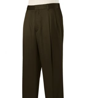 Stays Cool Wrinkle Free Pleated Cotton Pants Extended Sizes JoS. A. Bank