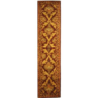 Handmade Kerman Wine/ Gold Wool Runner (23 X 8) (RedPattern OrientalMeasures 0.625 inch thickTip We recommend the use of a non skid pad to keep the rug in place on smooth surfaces.All rug sizes are approximate. Due to the difference of monitor colors, s