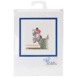 Showjumper On Linen Counted Cross Stitch Kit  6 1/4 X6 3/4 36 Count