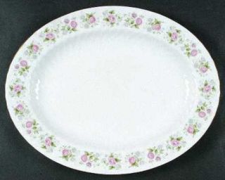 Minton Spring Bouquet 13 Oval Serving Platter, Fine China Dinnerware   Fife Sha