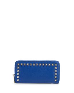 Chantelle Studded Zip Leather Wallet, Blue