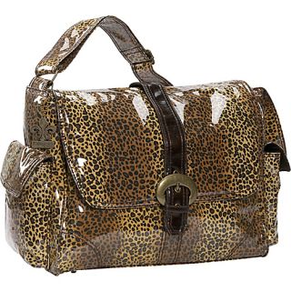 Laminated Buckle Diaper Bag   Leopard