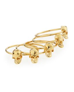 Stackable Gold Skull Ring, Size 7
