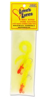 Loves Lures Tandem Grub Rig / Two 3/32 Oz. Jigs, Chartreuse