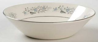 Homer Laughlin  Cv125 Coupe Cereal Bowl, Fine China Dinnerware   Gray Leaves,Blu