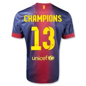 Nike Barcelona 12/13 CHAMPIONS Home Soccer Jersey