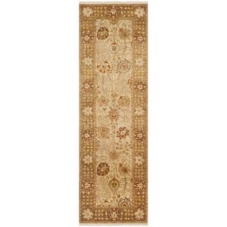 Safavieh Hand knotted Peshawar Vegetable Dye Ivory/ Gold Wool Rug (3 X 12)