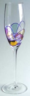 Artland Crystal Helios Fluted Champagne   Lines, Multicolor Shapes, No Trim