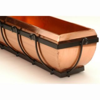 H. Potter Rectangle Copper/Wrought Iron Berkshire Window Box with Curved Accent