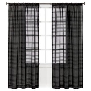 Threshold Striped Window Sheer   Black (54x95)